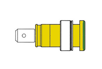GEISOLEERDE-INBOUWBUS-4mm,-AANRAAKVEILIG-/-GEEL+GROEN-(SEB-2620-F6,3)-(HM2481S)