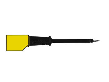 CONTACT-PROTECTED-TEST-PROBE-4mm-WITH-SLENDER-STAINLESS-STEEL-TIP-/-BLACK-(PR&Uuml;F-2S)-(HM5401)