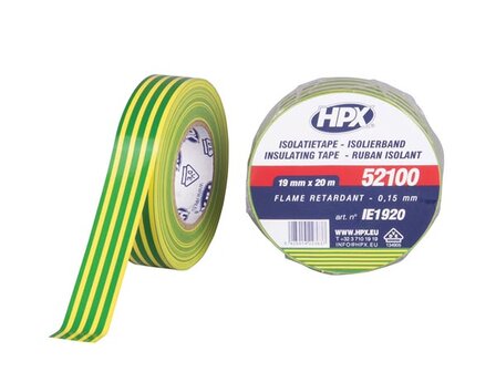 PVC-insulating-tape-VDE---yellow/green-19mm-x-20m-(HPXIE1920)
