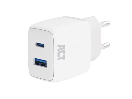USB-oplader,-1-x-USB-C,-1-x-USB-A,-Power-Delivery-functie,-20W,-1,7A,-wit-(ACTAC2122)