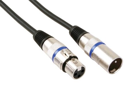 XLR-KABEL---XLR-MANNELIJK-naar-XLR-VROUWELIJK---1-m---ZWART-(PAC120)
