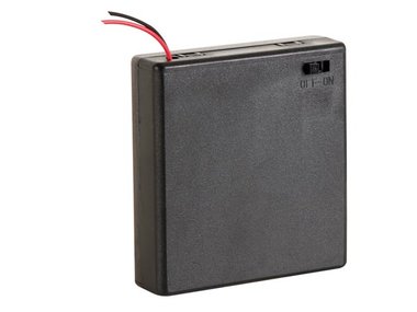 BATTERIJHOUDER VOOR 4 x AA-CEL (MET DRADEN) (BH341BS)