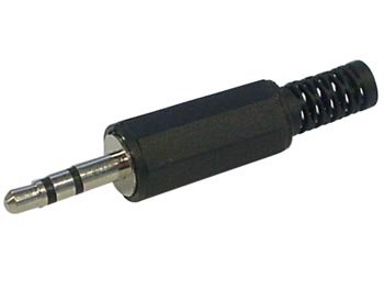 MANNELIJKE 3.5mm STEREO JACK - PLASTIC - ZWART (CA111)