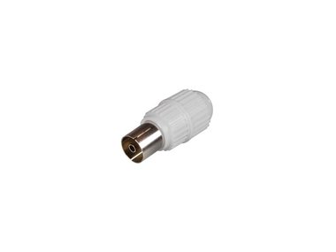 TV-PLUG VROUWELIJK 9.5mm/2.3mm - PLASTIEK - WIT (CV004HN)