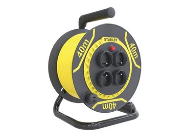 STANLEY - PVC-KABELHASPEL - 40 m - 3G1.5 - 4 STOPCONTACTEN - PENAARDE (ESTNCVV40M)