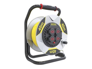 STANLEY FATMAX - PROFESSIONELE  KABELHASPEL MET ANTI TWIST - NEOPREEN - 40 m - 3G2.5 - 4 STOPCONTACTEN - PENAARDE (ESFMCR40M)
