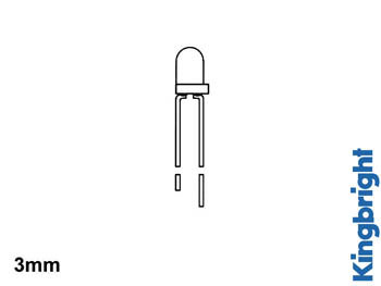 STANDAARD LED 3mm GEEL DIFFUUS (L-34YD)