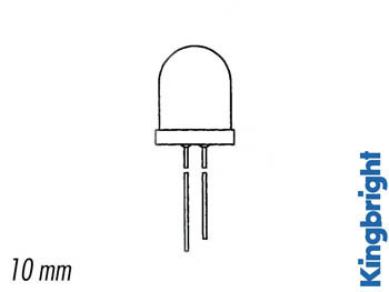 SUPERFELLE 10mm LED ROOD GLASHELDER 1000mcd (L-813SRC-B)