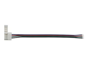 KABEL MET 1 PUSH CONNECTOR VOOR FLEXIBELE LED STRIP - 10 mm RGB KLEUR (LCON31)