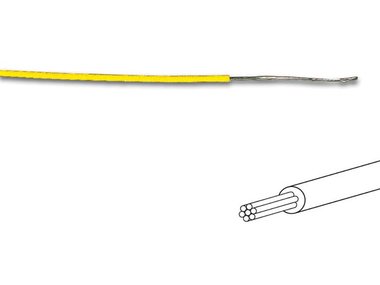 MONTAGEDRAAD -  ø 1.4 mm - 0.2 mm² - MEERADERIG - GEEL (MOWY)