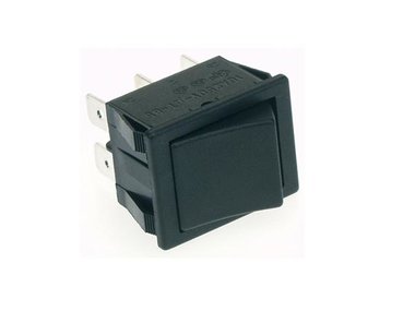 VERMOGEN ROCKERSCHAKELAAR 10A-250V DPDT ON-ON - ZWARTE AFDEKKAP (R905B)