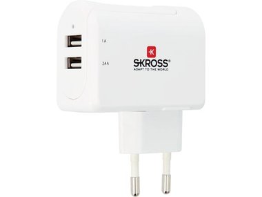 USB-LADER MET EUROSTEKKER - 2 POORTEN - 3.4 A (SKR2800111)