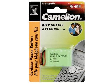 NiMH BATTERIJ VOOR DRAADLOZE TELEFOON 3.6V-600mAh (UNIVERSELE PLUG) (T3005C)