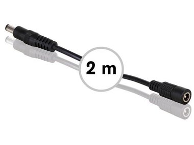 VERLENGSNOER MET DC-VOEDINGSCONNECTOR (MANNELIJK-VROUWELIJK) - 2 m - ZWART (PSS6EDC2M)