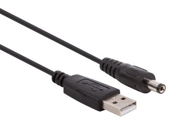 USB 2.0-KABEL A-PLUG MANNELIJK NAAR DC-PLUG MANNELIJK - 2.1 x 5.5 mm - ZWART - 1 m (PACUSB2155)