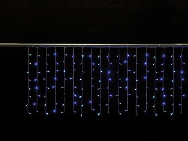 Cascade Light LED - 2 x 0.8 m - 160 leds - wit en blauw - witte kabel - modulator - 24 V (CS-LED-2X0.8-24V-WB)