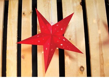 Paperstar - ster - hangend - rood - 60 cm - 230 V - E14-lamp niet meegeleverd (PPS-H-0.6-RED-001)