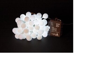 Smart Light LED - bolletjes - 12 m - 60 leds - wit - transparante kabel - batterijen niet meegeleverd (SML-LED-12-BALL-W)