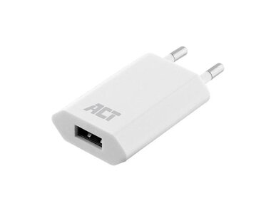USB lader 110-240V voor smartphone 1A - wit (ACTAC2105)