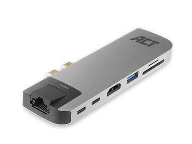 USB-C Thunderbolt 3 naar HDMI 4K-Adapter met Gigabit Ethernet, USB Hub, Kaartlezer en Thunderbolt Pass-through / PD Pass-through (ACTAC7044)