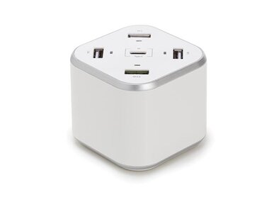 SMART USB station met 3 x USB + 1 x USB Fast Charge QC 3.0 + 1 x Type-C uitgangen - max. 9.6 A - max. 48 W - wit (PSS6EUSB43)