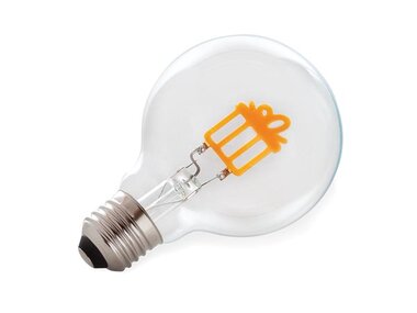 Deco bulb - ledlamp - filament (goudkleurig) in de vorm van een geschenk - E27 (V-GIFT-2W-G)