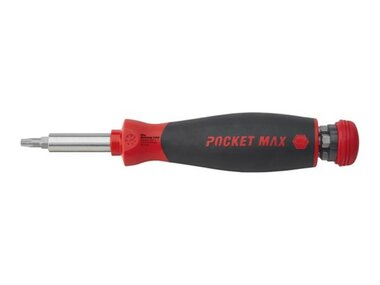 Wiha Screwdriver with bit magazine PocketMax® magnetic Mixed with 8 bits, 1/4