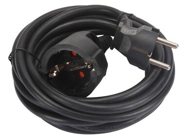 VERLENGKABEL 3 m - ZWART - 3G1.5 - RANDAARDE (EC03B-G)