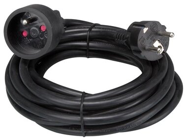 VERLENGKABEL - 5 m - ZWART - 3G1.5 - PENAARDE (EC05B)