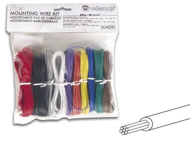 Set montagekabels - 10 kleuren - 60 m - meeraderig (K/MOW)