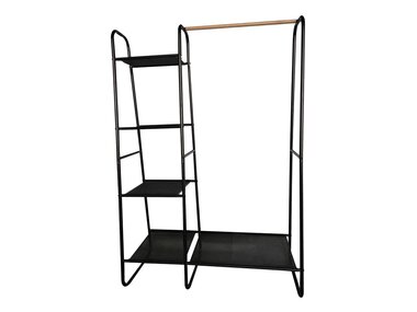 Kledingrek met legplanken - Metaal - Zwart - 100 x 40 x 150 cm (MP-340025)
