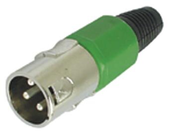 MANNELIJKE 3P XLR PLUG - VERNIKKELD - GROEN (CA101G)