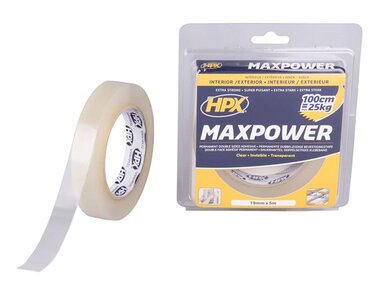 Max Power Transparent bevestigingstape - 19mm x 5m (HPXHT1905)